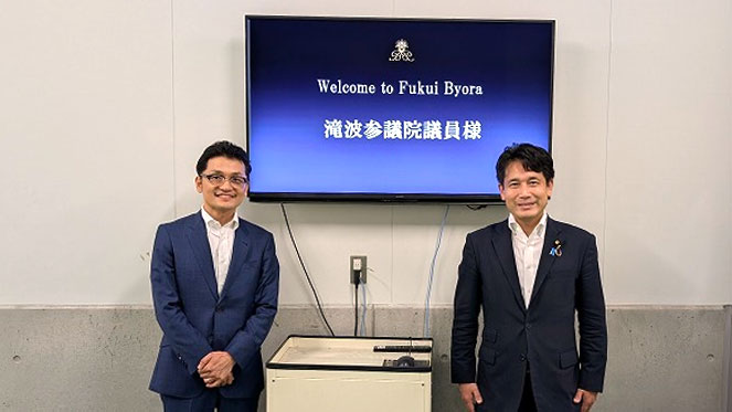 参議院議員の滝波宏文様(農林水産副大臣)がご来社