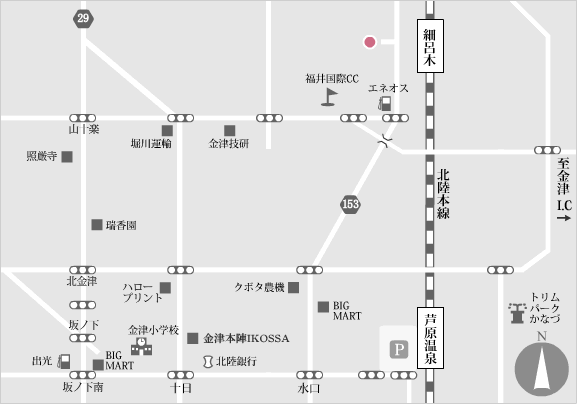 福井鋲螺株式会社　技術センター（細呂木事業所内） | アクセスMAP